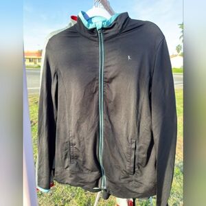 Danskin Now Black Sweatshirt with Aqua Trim